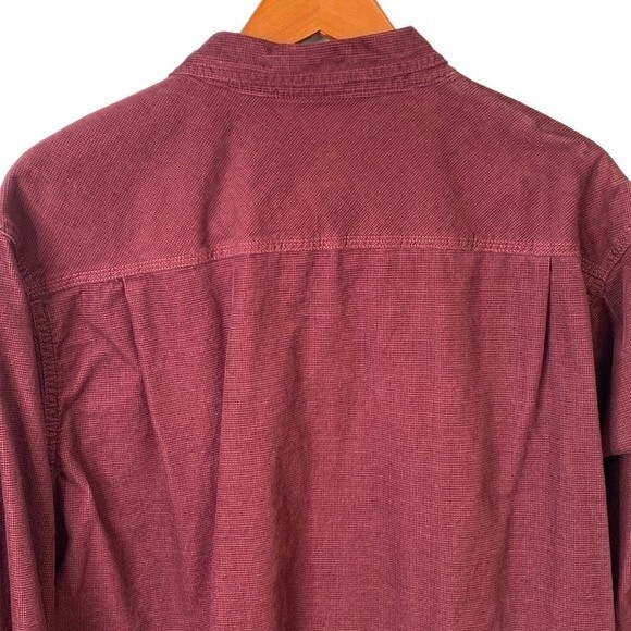 Eddie Bauer Maroon Cross Cut Corduroy Cotton Button Up Shirt Front Flap Pocket - Picture 7 of 16